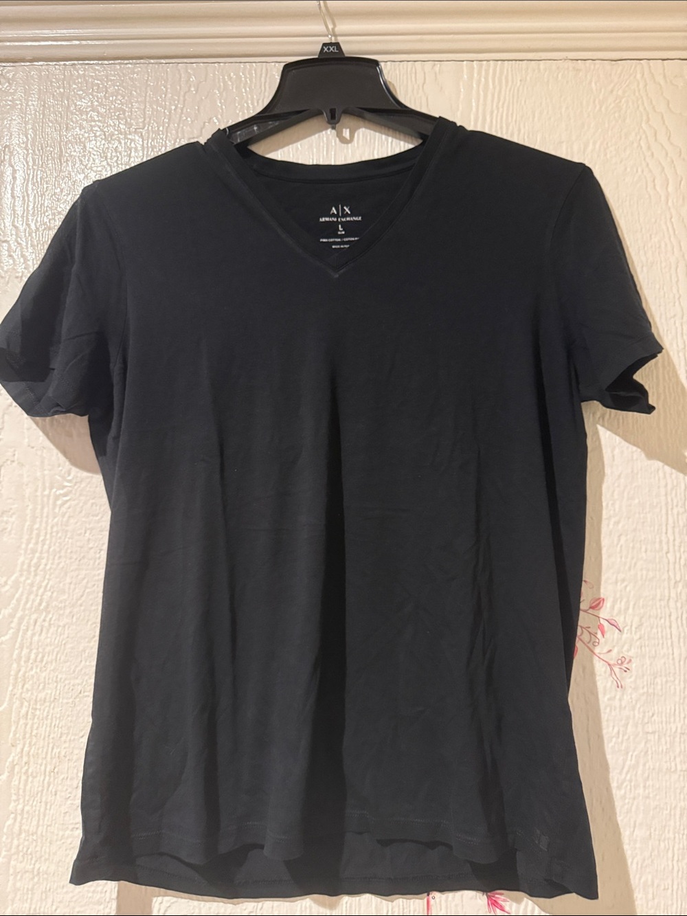 A/X Armani Exchange Men's Black V-Neck Short Sleeve Tee 2 for 20$